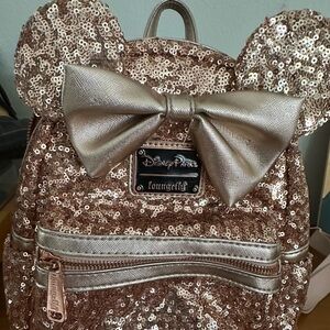 Rose gold Loungefly Minnie Mouse backpack